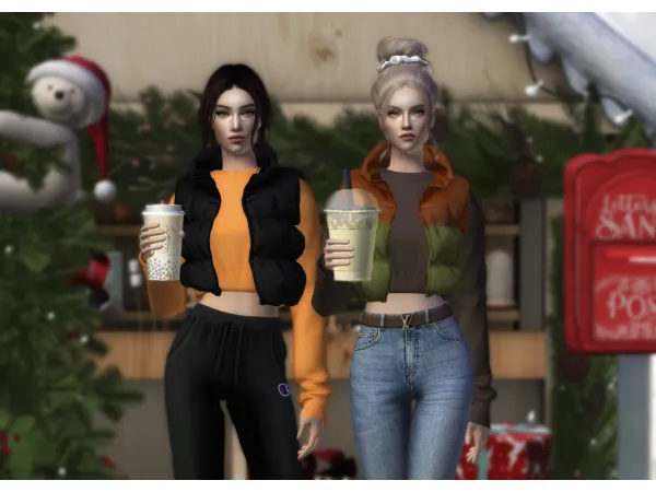 4t2 BackTrack Eve Sweatshirt With Puffer Vest - The Sims 2 Custom Content