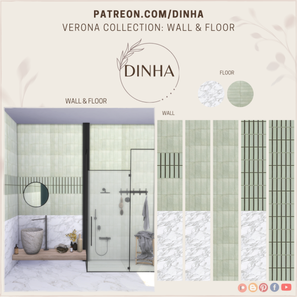 Alpha Verona Collection Wall Floor by dinhagamer - The Sims 4 Custom Content