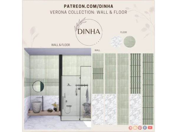 Alpha Verona Collection Wall Floor - The Sims 4 Custom Content