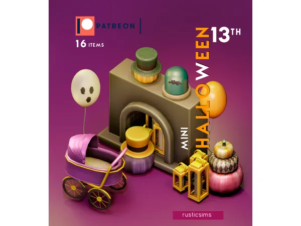 Maxis Match MINI SET HALLOWEEN 13TH KIDS 11 TIER VIP PRO by rusticsims - The Sims 4 Custom Content