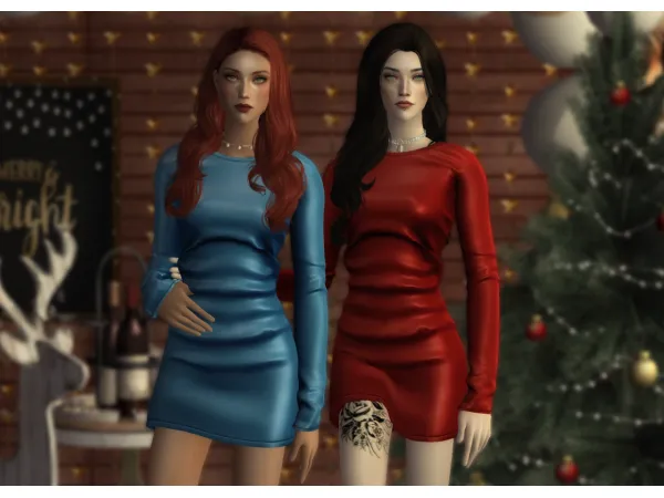 4t2 4w25 Long Sleeve Dress - The Sims 2 Custom Content