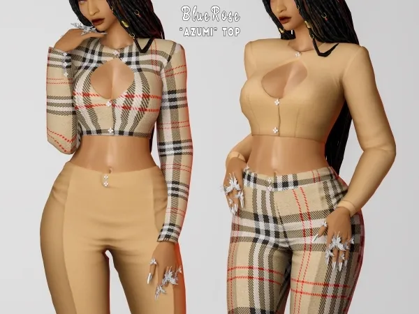 Alpha Azumi Top BRsims by bluerose-sims - The Sims 4 Custom Content