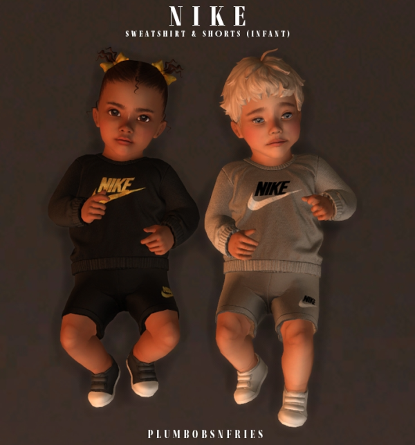 Alpha NIKE sweatshirt shorts (infant) by simsfinds - The Sims 4 Custom Content