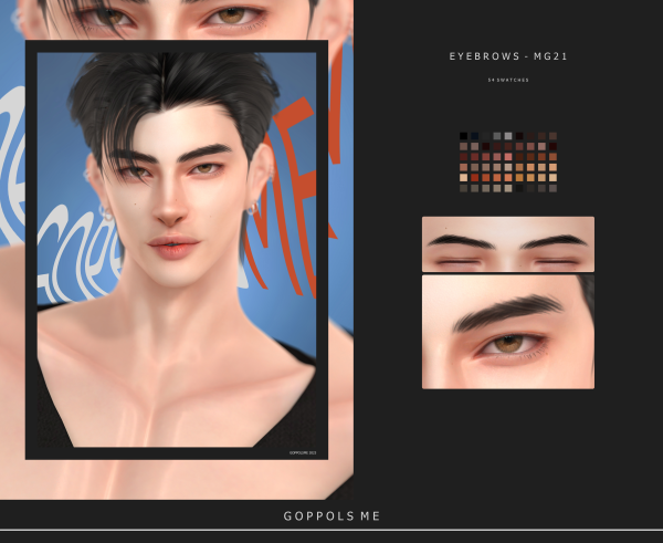 Alpha GPME GOLD M Eyebrows G21 by simsfinds - The Sims 4 Custom Content