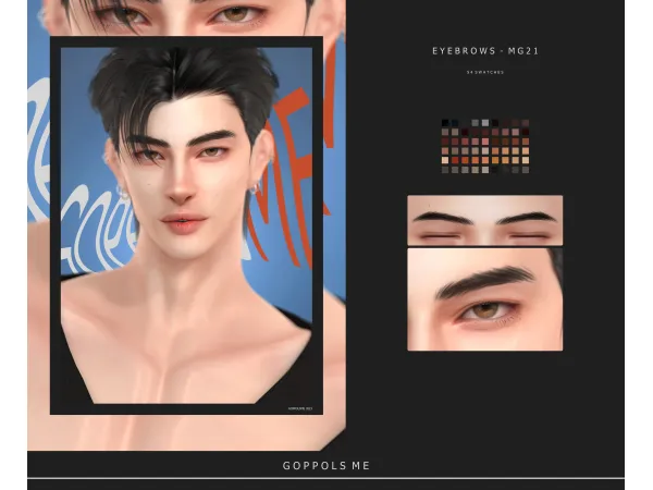 Alpha GPME GOLD M Eyebrows G21 by goppolsme - The Sims 4 Custom Content