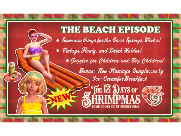 Mix DAY 9 BEACH EPISODE MINI KIT - The Sims 4 Custom Content