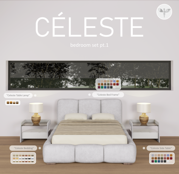 Mix Celeste Bedroom Set pt 1 by chromenagel - The Sims 4 Custom Content