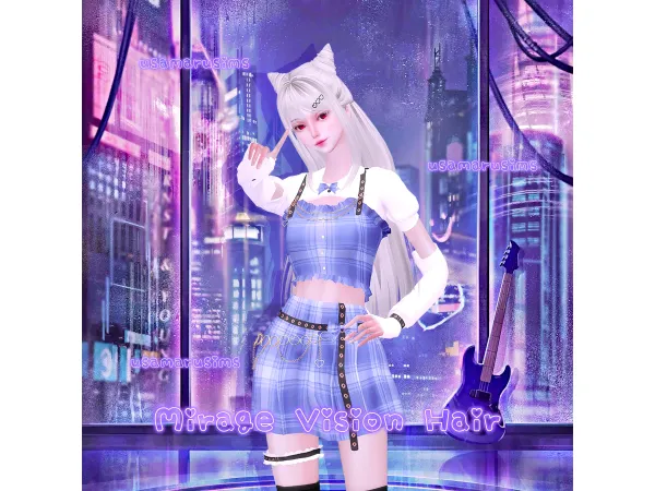 Alpha Mirage Vision Hair by usamarusims - The Sims 4 Custom Content