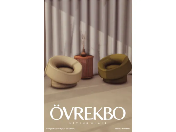 Maxis Match [N O S T Y L E X W O O D L A N D] Övrekbo Living Chair - The Sims 4 Custom Content