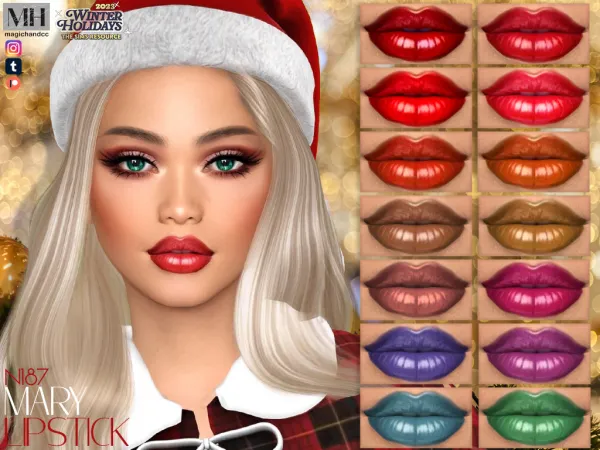 Alpha Mary Lipstick N187 - The Sims 4 Custom Content