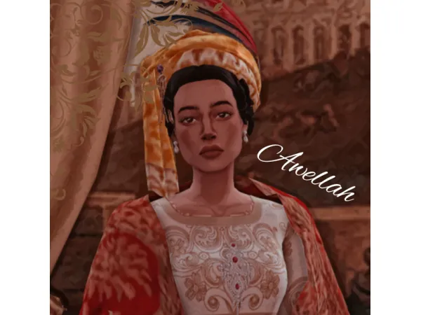 Maxis Match Awellah and Temperance Shawls and Turban by S1NCERE updated - The Sims 4 Custom Content