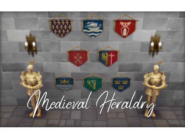 Mix Medieval Heraldry Tapestry by Naunakht - The Sims 4 Custom Content