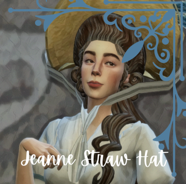Maxis Match Jeanne Straw Hat Sylvia Bonnet by simsfinds - The Sims 4 Custom Content