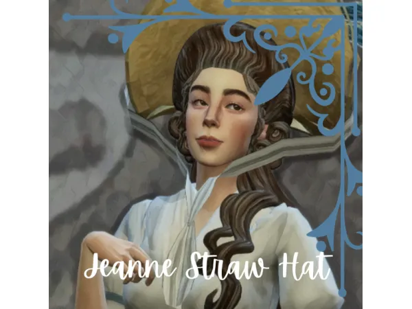 Maxis Match Jeanne Straw Hat Sylvia Bonnet by S1NCERE updated - The Sims 4 Custom Content