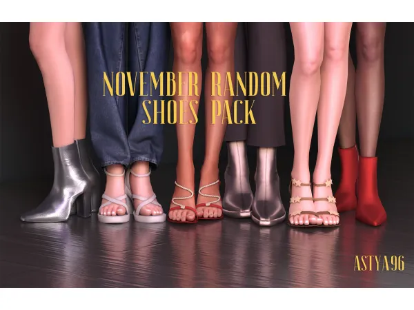 Alpha November Random Shoes Pack by astya96 - The Sims 4 Custom Content