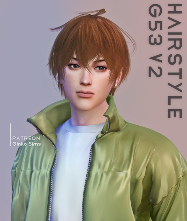 Alpha Unisex Hair G53 V2 by simsfinds - The Sims 4 Custom Content