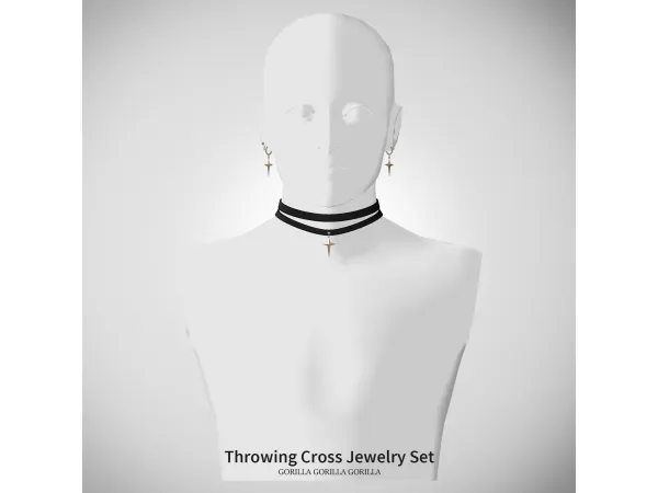 Alpha Throwing Cross Jewelry Set by gorillax3 - The Sims 4 Custom Content