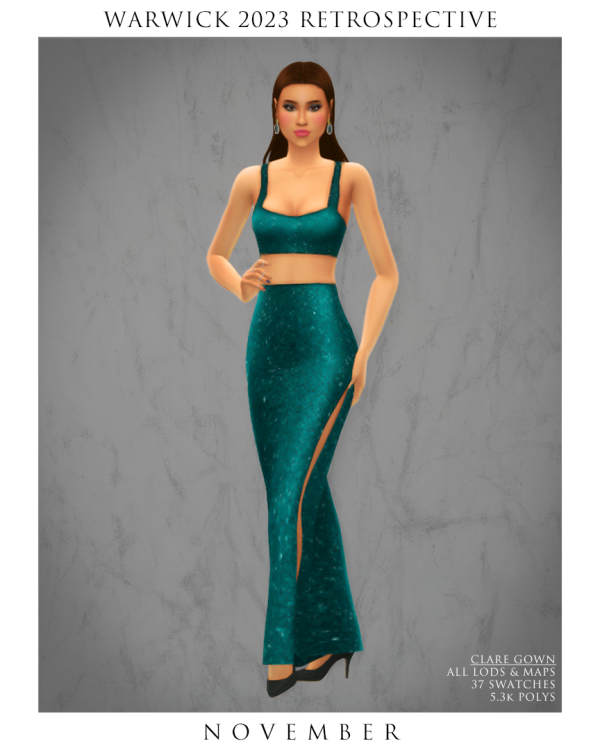 Maxis Match NOVEMBER Clare Gown by simsfinds - The Sims 4 Custom Content