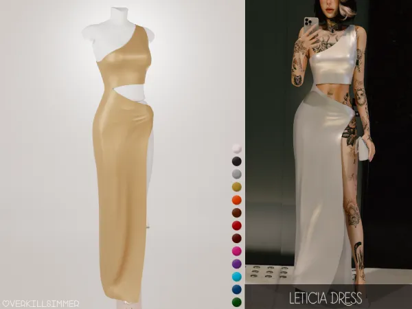 Alpha Leticia dress - The Sims 4 Custom Content