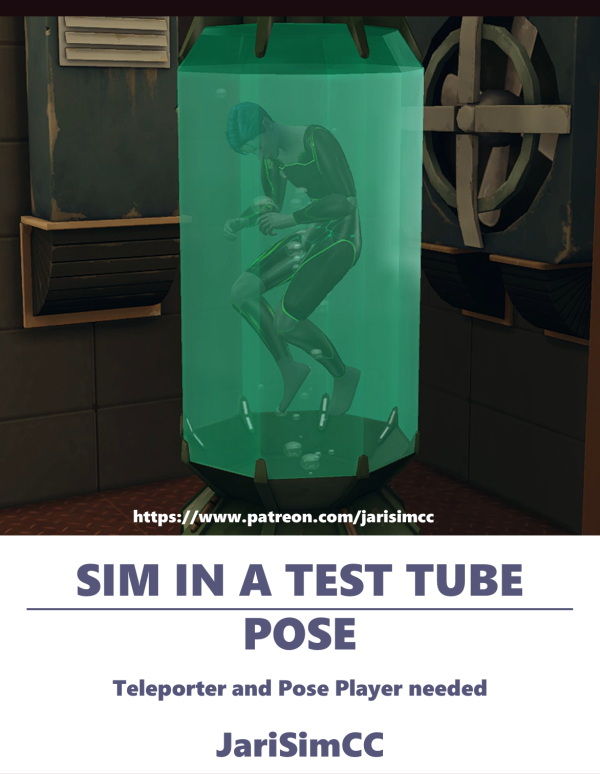 Mix JariSimCC Pose Sim in a test tube V1 by simsfinds - The Sims 4 Custom Content