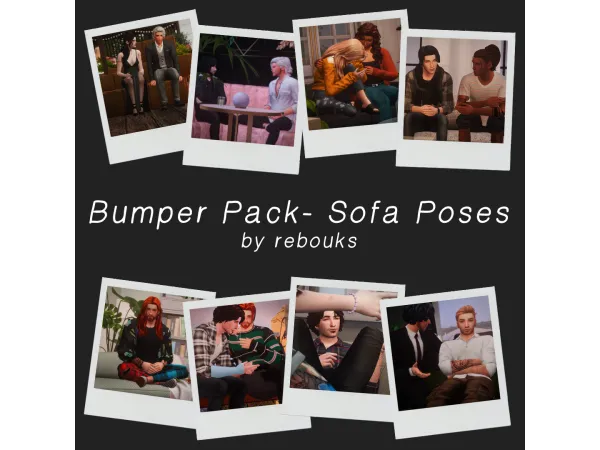 Mix Bumper Pack Sofa Poses by rebouks - The Sims 4 Custom Content