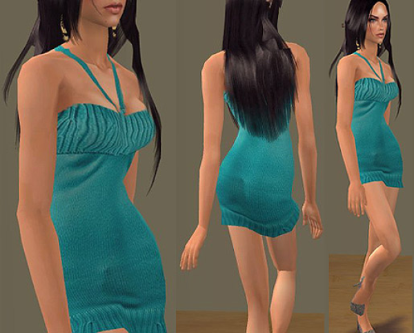 Aquamarine Mini Stiletto Heels by simsfinds - The Sims 2 Custom Content