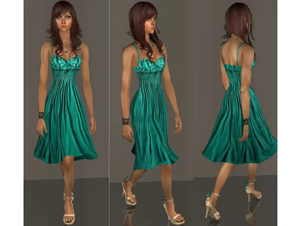 Openhouse Emerald Empire Waist Jersey Dress - The Sims 2 Custom Content