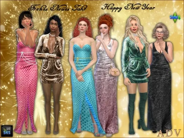 Alpha Evening dresses by artedellavita_mabra - The Sims 4 Custom Content