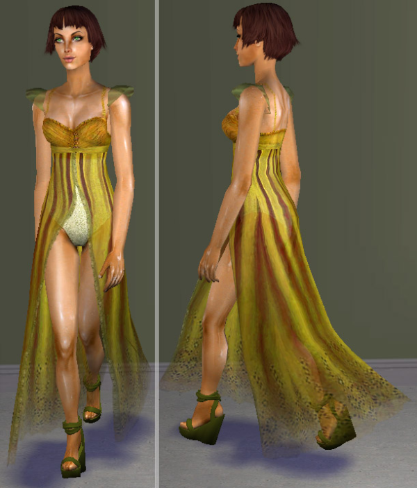 Green Good Witch outfit by simsfinds - The Sims 2 Custom Content