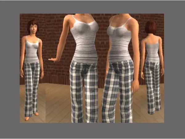 Requested Plaid PJs ( 4 More Pairs) - The Sims 2 Custom Content