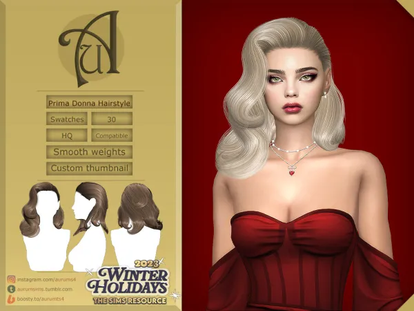 Alpha WINTER HOLIDAYS HAIRSTYLES FOR FEMALE SIMS by AURUM - The Sims 4 Custom Content