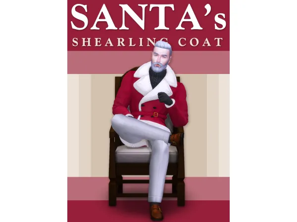 Maxis Match [Lonelyboy] Santa's Shearling Coat by HappyLifeSims - The Sims 4 Custom Content