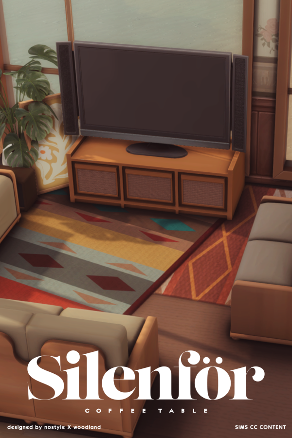 Maxis Match [N O S T Y L E X W O O D L A N D] Silenför Coffee Table by simsfinds - The Sims 4 Custom Content