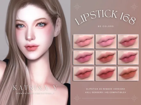 Alpha LIPSTICK 168 by katrina_y - The Sims 4 Custom Content