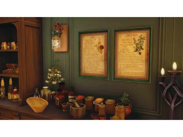 Mix Herbalism Paintings by simsfinds - The Sims 4 Custom Content