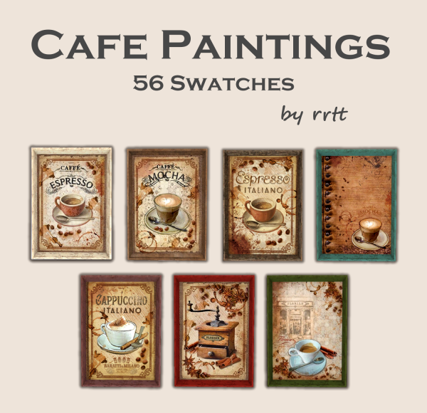 Mix Café Paintings by simsfinds - The Sims 4 Custom Content