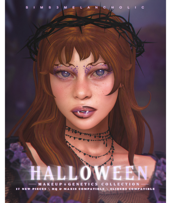 Alpha HALLOWEEN MAKEUP GENETICS COLLECTION by simsfinds - The Sims 4 Custom Content