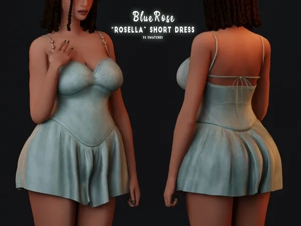 Alpha Rosella Short Dress BRsims - The Sims 4 Custom Content