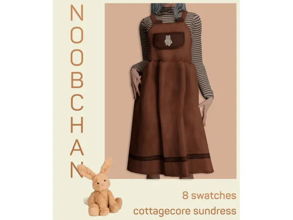Alpha Cottagecore Sundress by NoobChanCC - The Sims 4 Custom Content