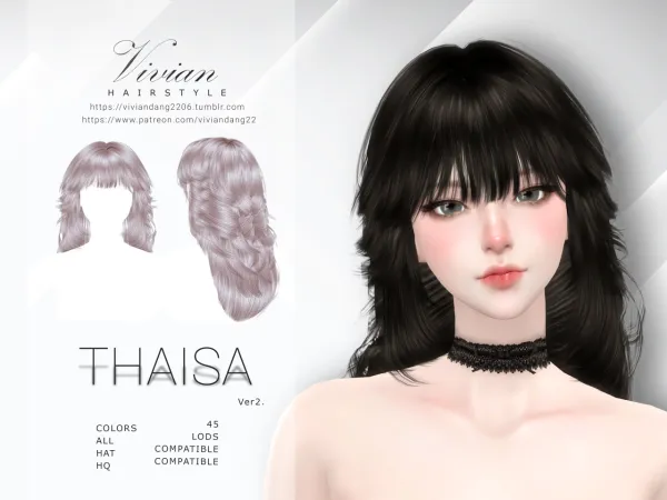 Alpha Thaisa Hairstyle - The Sims 4 Custom Content