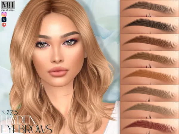 Alpha Hayden Eyebows N275 by magichandcc - The Sims 4 Custom Content