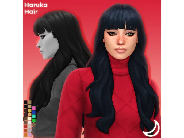 Maxis Match HARUKA HAIR by IMVIKAI by imvikai - The Sims 4 Custom Content