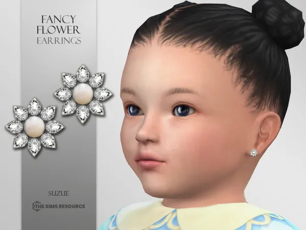 Alpha Fancy Earrings Infant - The Sims 4 Custom Content