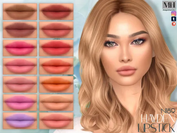Alpha Hayden Lipstick N189 by magichandcc - The Sims 4 Custom Content