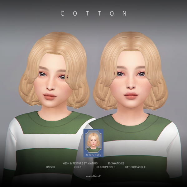Maxis Match MMSIMS Hair Cotton CU by simsfinds - The Sims 4 Custom Content