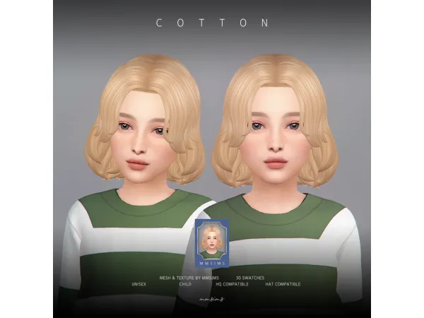Maxis Match MMSIMS Hair Cotton CU by mmsims - The Sims 4 Custom Content