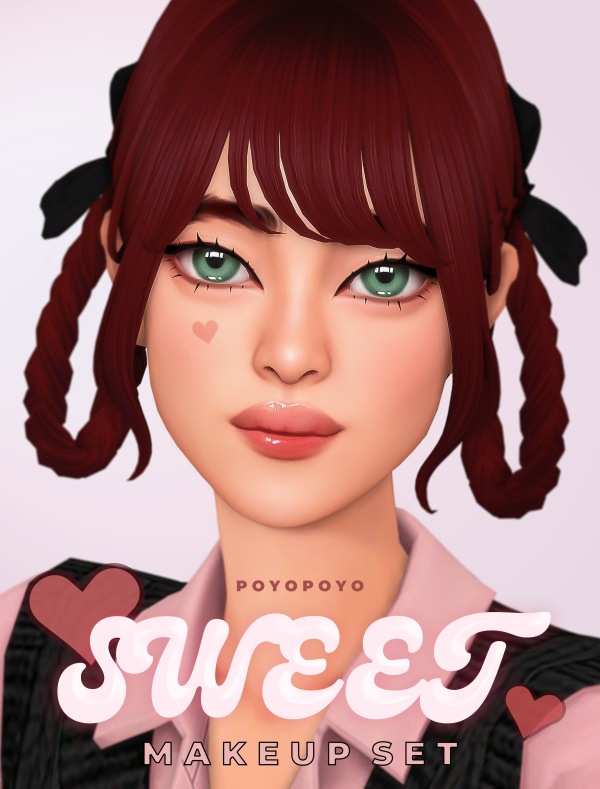 Maxis Match Sweet Makeup Set by simsfinds - The Sims 4 Custom Content
