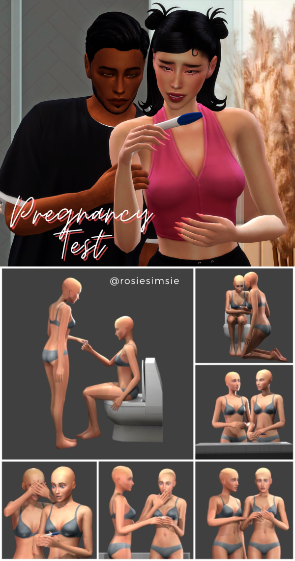 Mix POSEPACK Pregnancy Test by simsfinds - The Sims 4 Custom Content