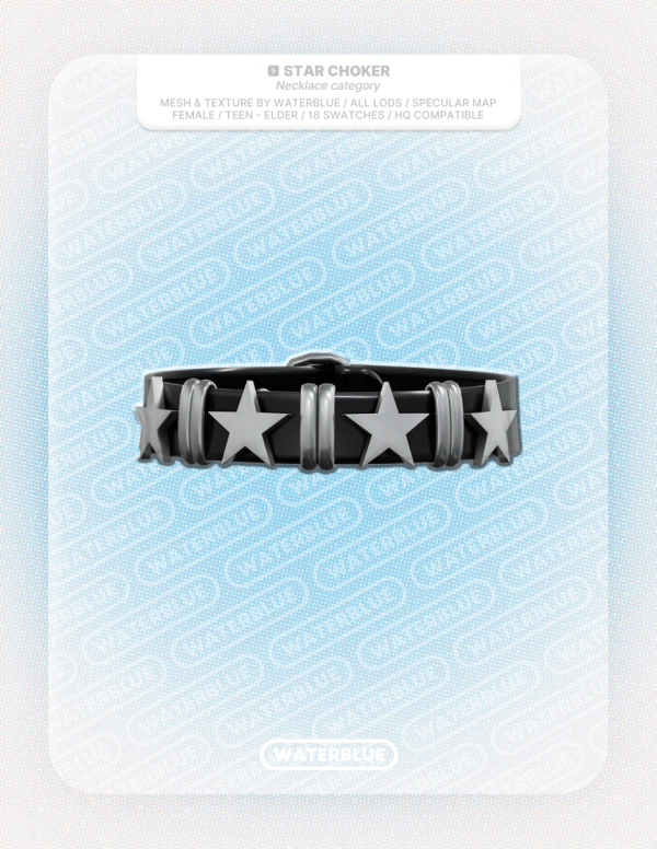 Alpha STAR CHOKER by simsfinds - The Sims 4 Custom Content