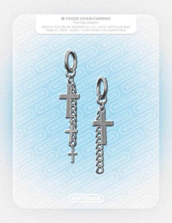 Alpha CROSS CHAIN EARRING by simsfinds - The Sims 4 Custom Content